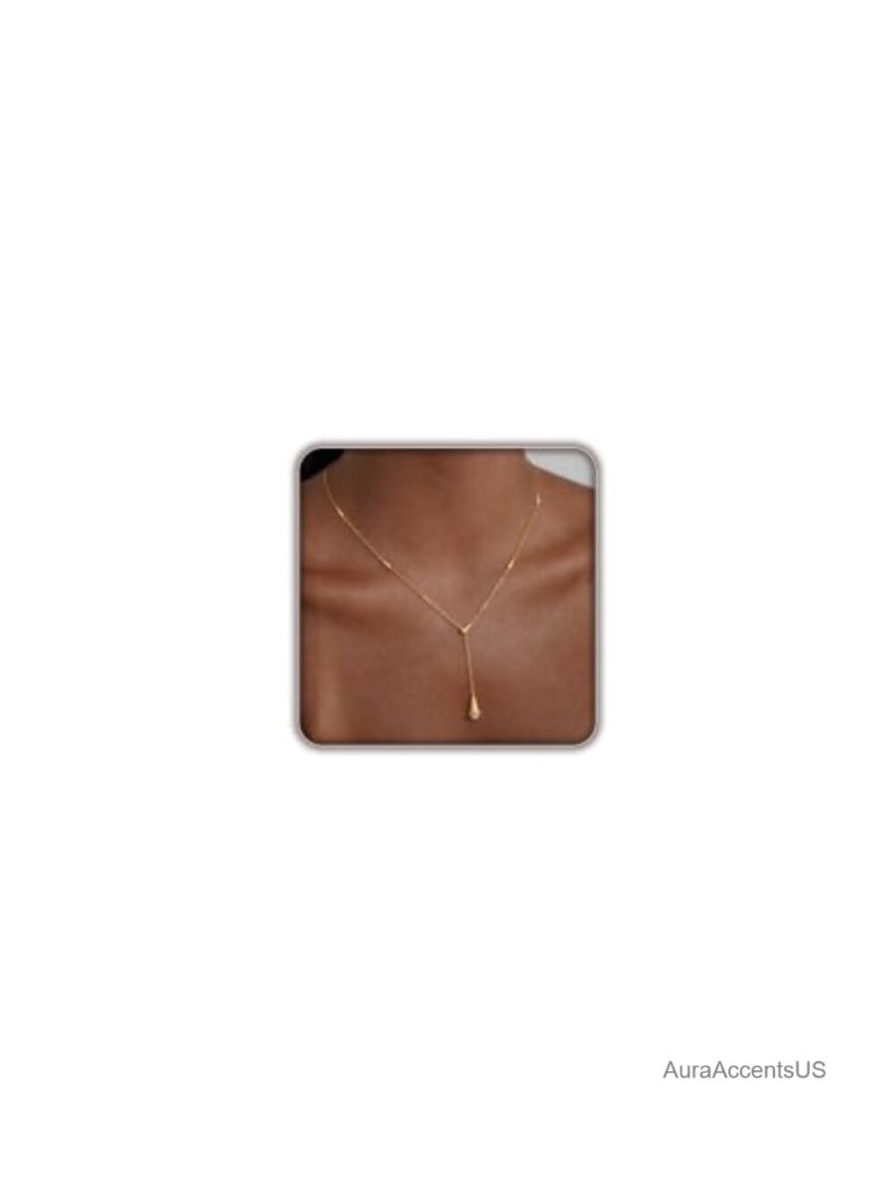 14K Gold Plated Lariat Necklace Waterproof Dainty Y Necklace Long Drop Chain
